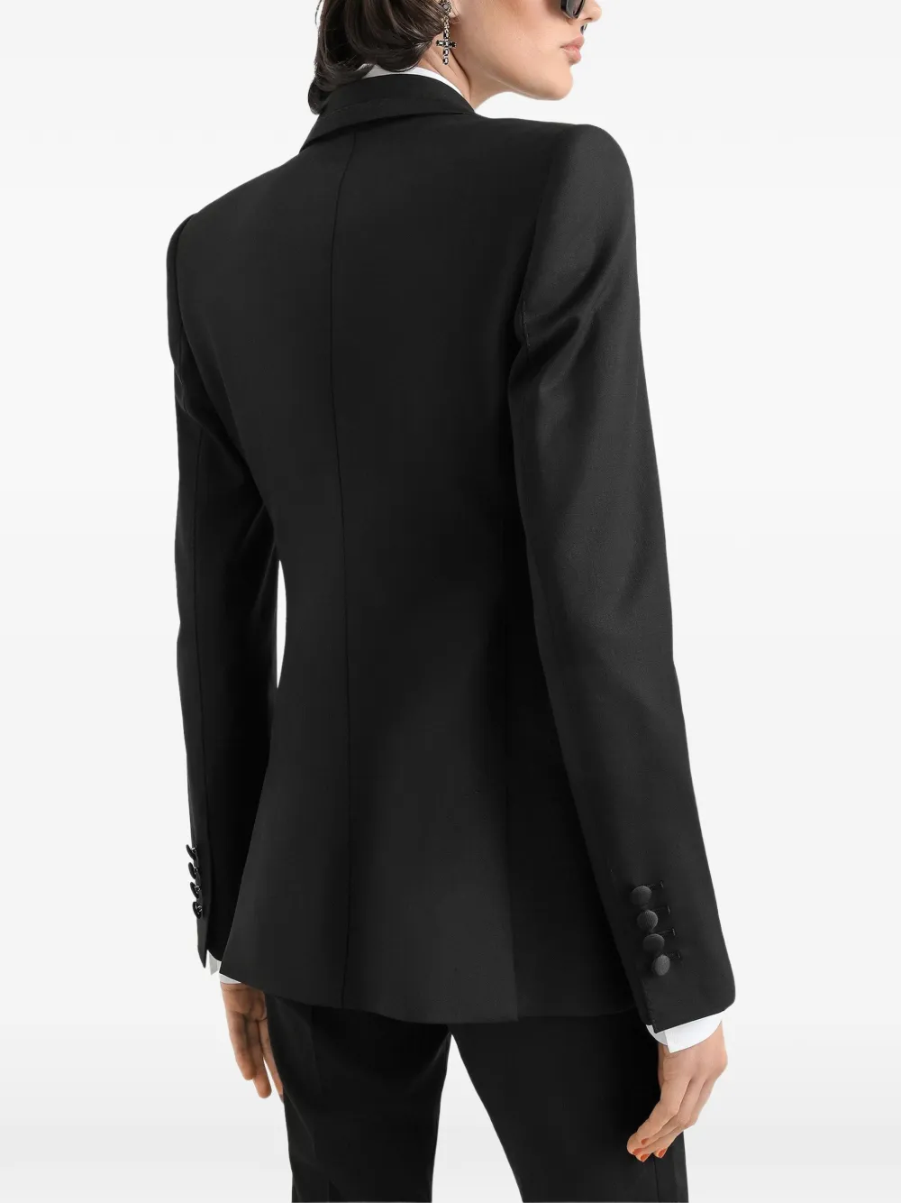 Dolce & Gabbana Turlington twill jack met enkele rij knopen Zwart