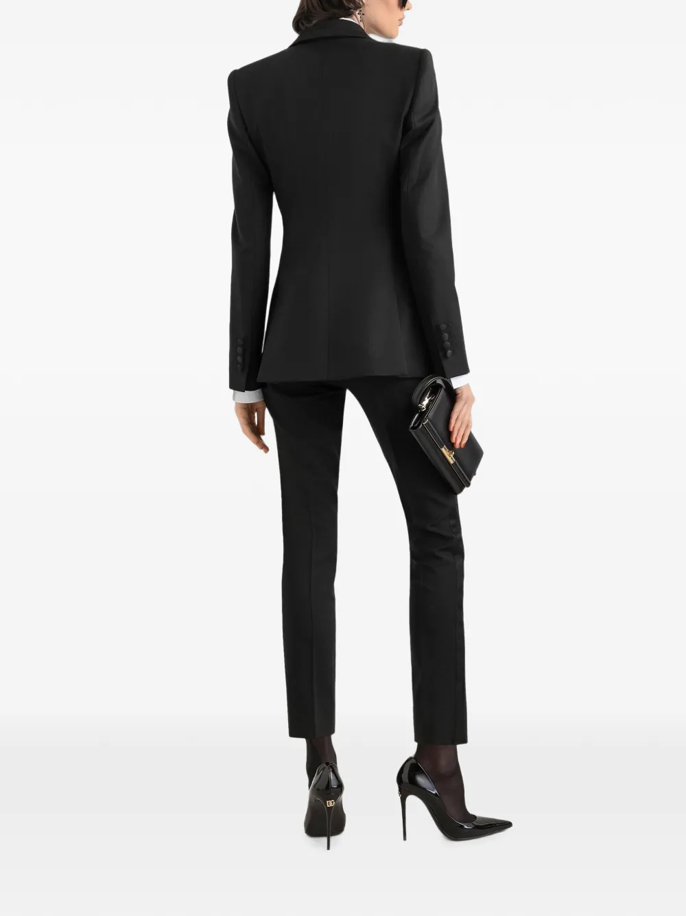 Dolce & Gabbana Turlington twill jack met enkele rij knopen Zwart