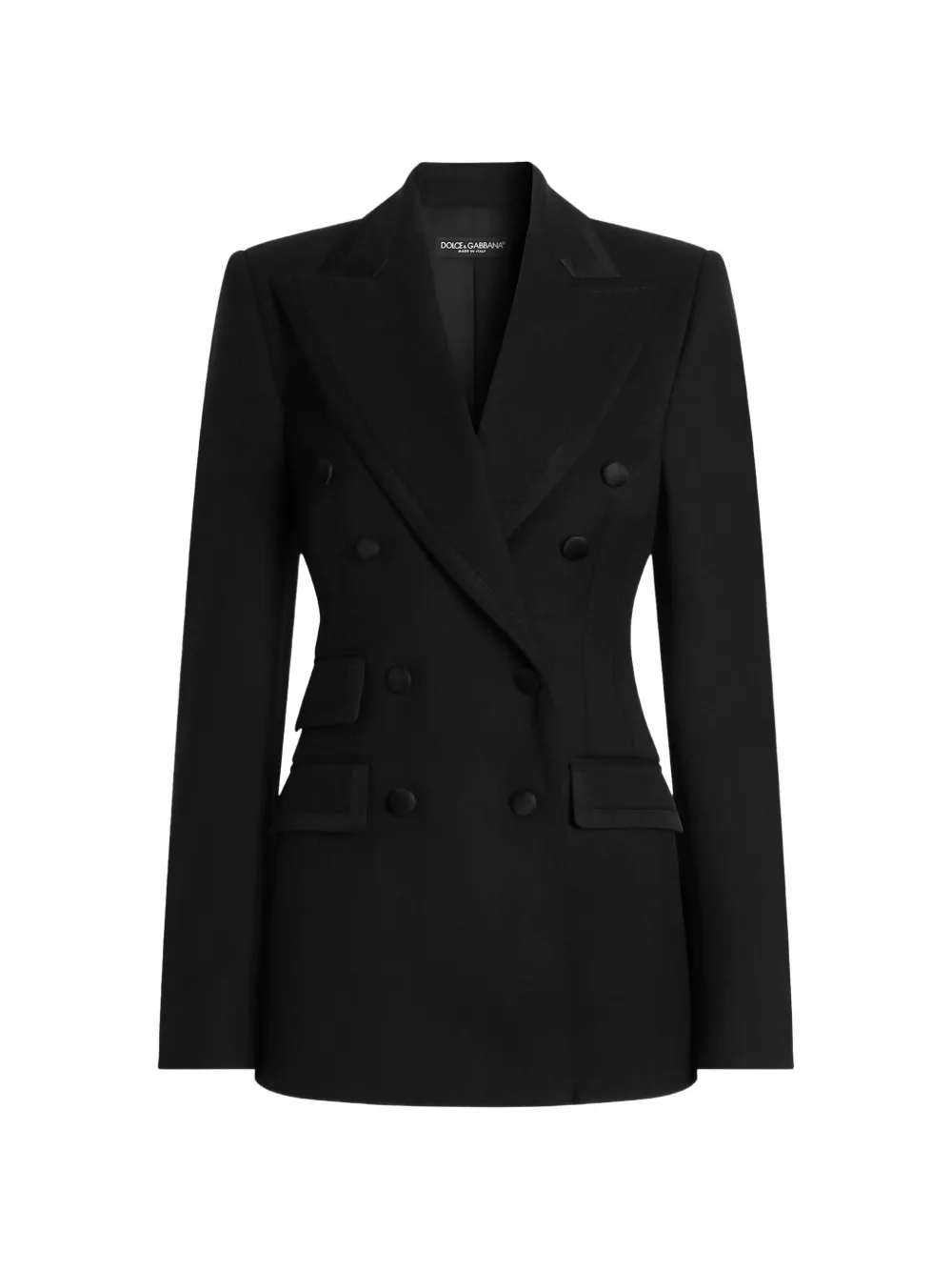 Dolce & Gabbana Doppelreihige Turlington Jacke aus Bi-Stretch-Twill - Schwarz