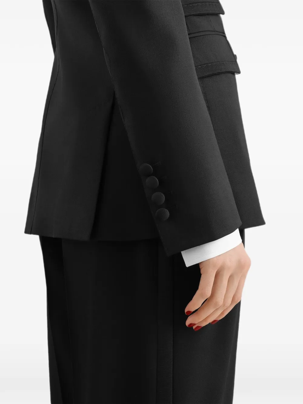 Dolce & Gabbana Turlington twill jack met dubbele rij knopen en stretch Zwart