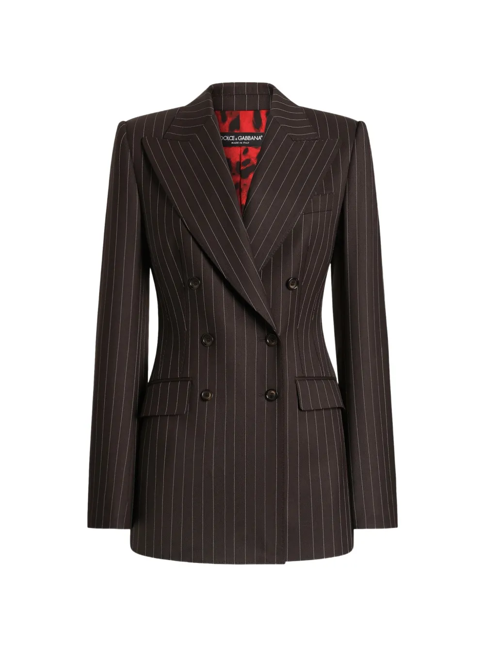 Dolce & Gabbana Doppelreihige Turlington Jacke mit Nadelstreifen - Braun