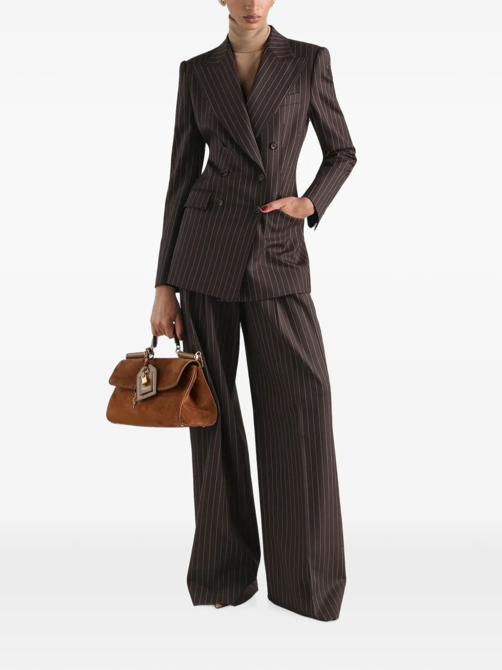Dolce & Gabbana Turlington double-breasted twill pinstripe jacket Bruin