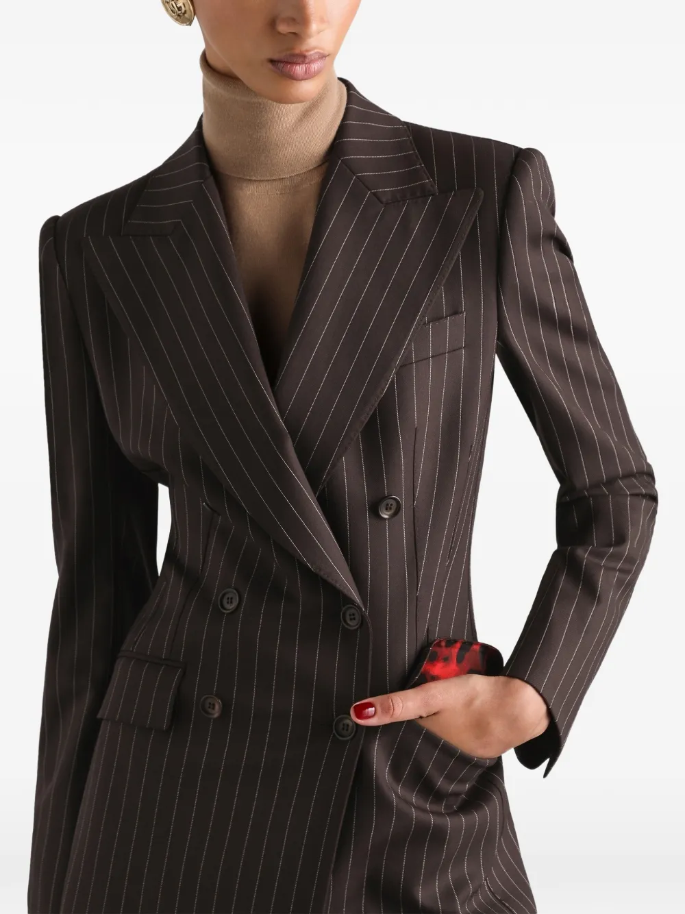 Dolce & Gabbana Turlington double-breasted twill pinstripe jacket Bruin