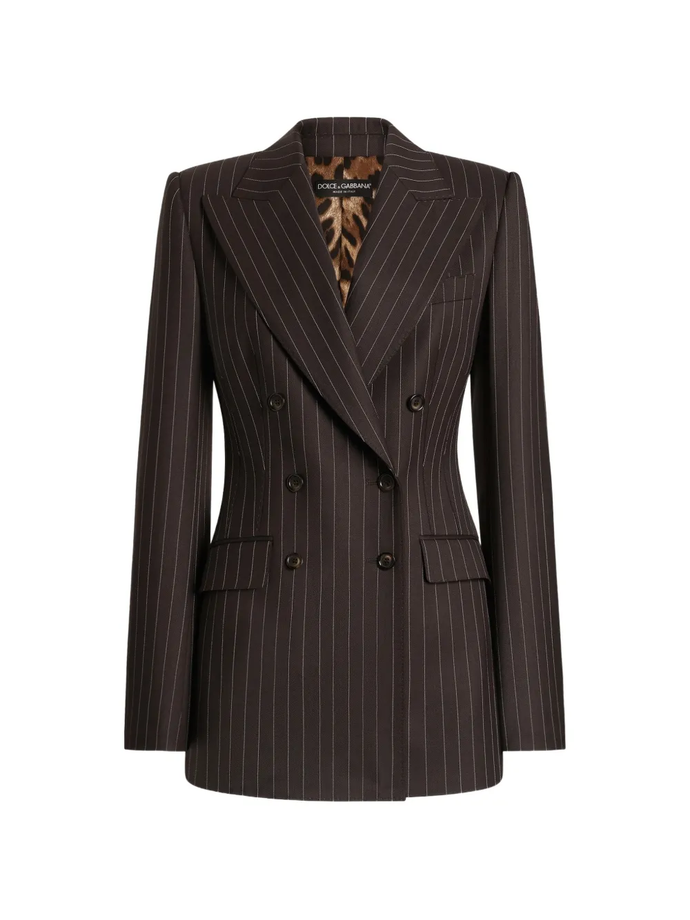 Dolce & Gabbana Doppelreihige Turlington Jacke mit Nadelstreifen - Braun