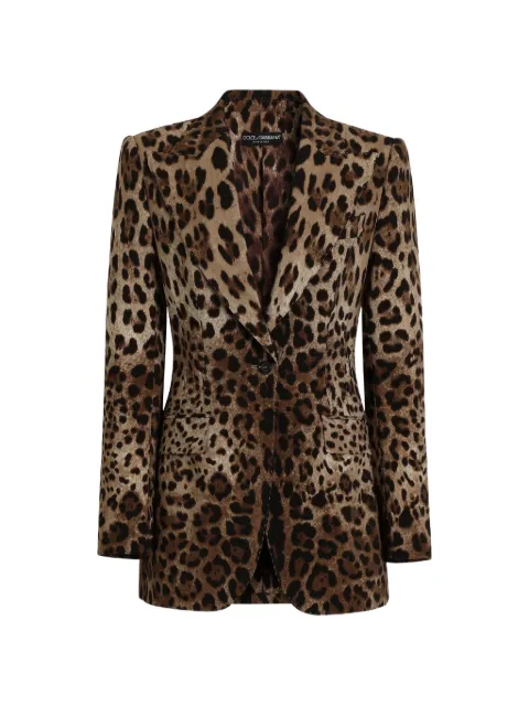 Dolce & Gabbana Turlington leo-print wool single-breasted jacket