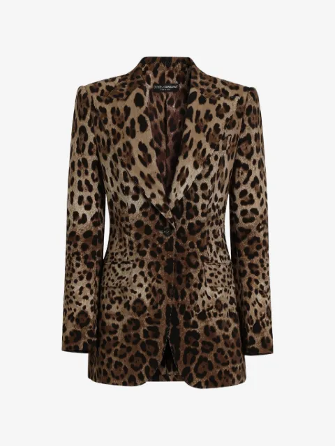 Dolce & Gabbana Giacca Turlington monopetto in lana con stampa