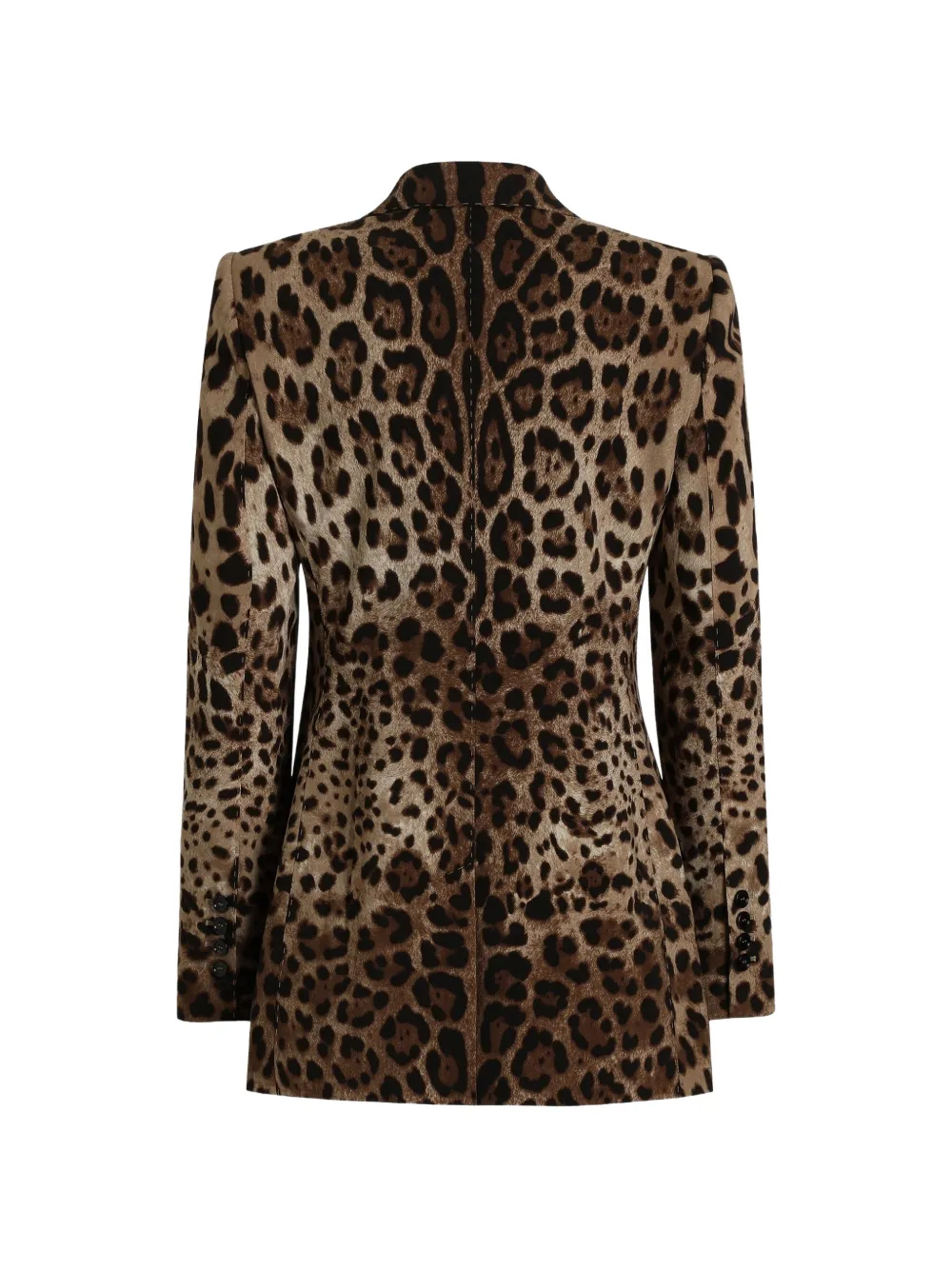 Dolce & Gabbana Turlington wollen blazer met enkele rij knopen en luipaard-print Beige