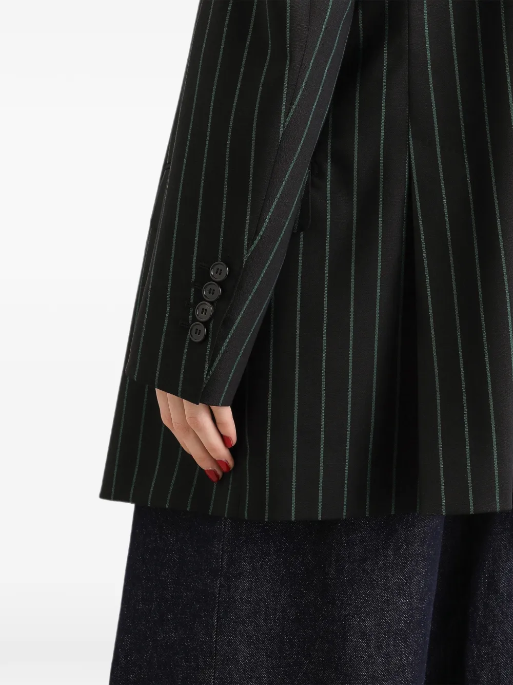 Dolce & Gabbana Wollen jack met dubbele rij knopen en krijtstreep Zwart