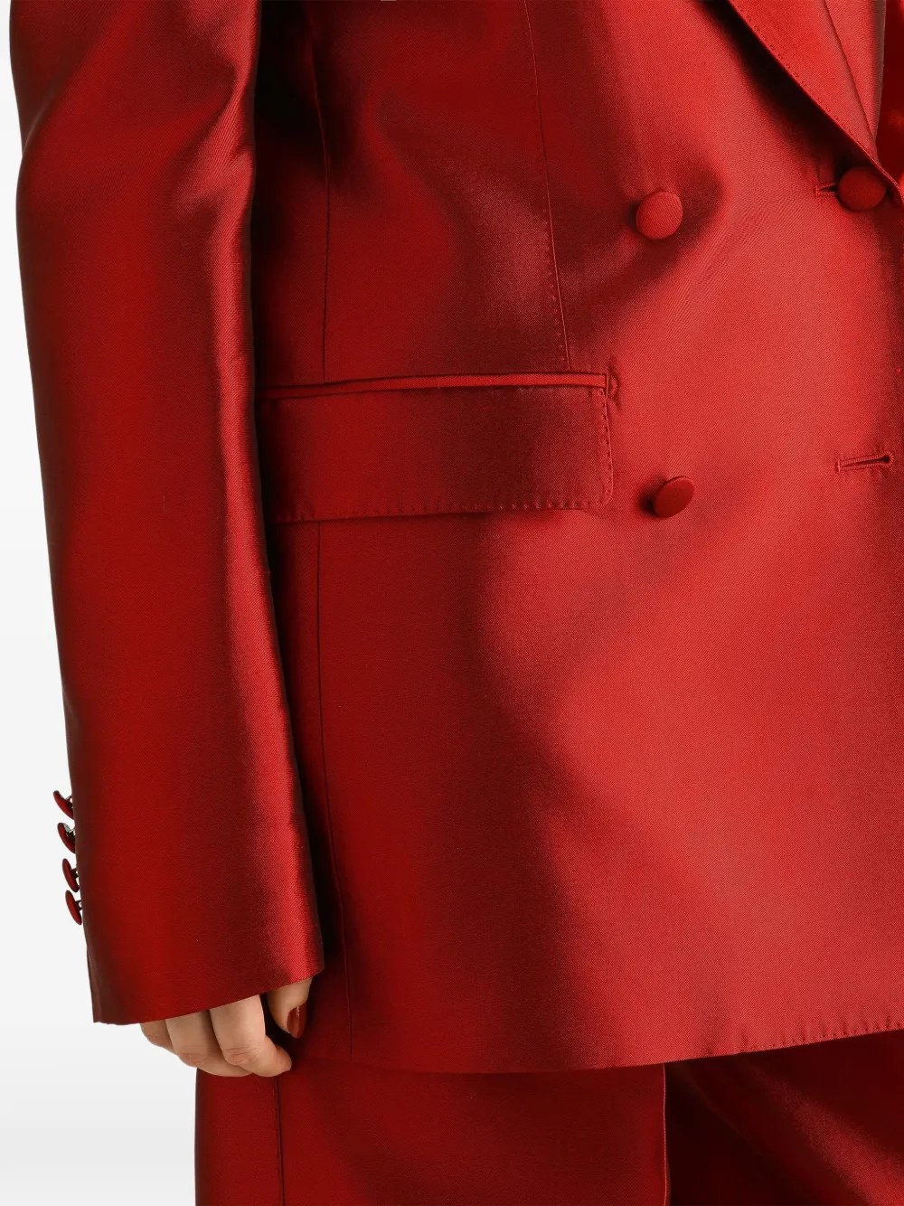 Dolce & Gabbana Mikado jack met dubbele rij knopen Rood