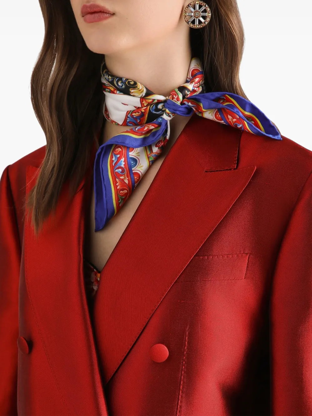 Dolce & Gabbana Mikado jack met dubbele rij knopen Rood