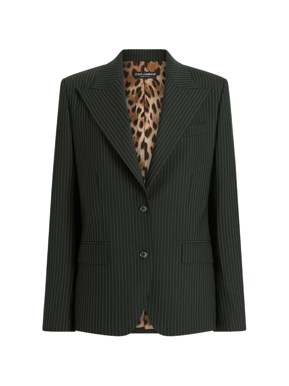 Dolce & Gabbana Einreihige Linda Jacke mit Nadelstreifen - Grau