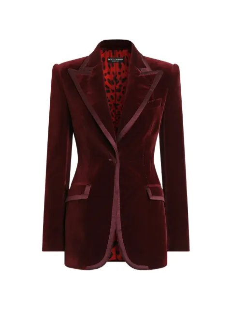 Dolce & Gabbana veste Turlington à simple boutonnage en velours