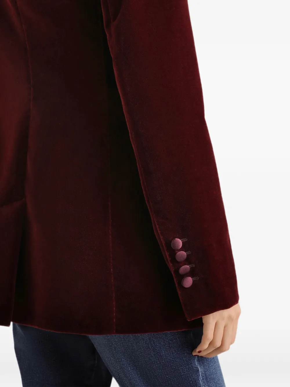 Dolce & Gabbana Turlington fluwelen jack met enkele rij knopen Paars