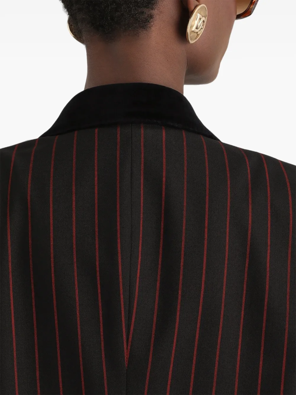 Dolce & Gabbana double-breasted jacket in pinstripe wool Zwart