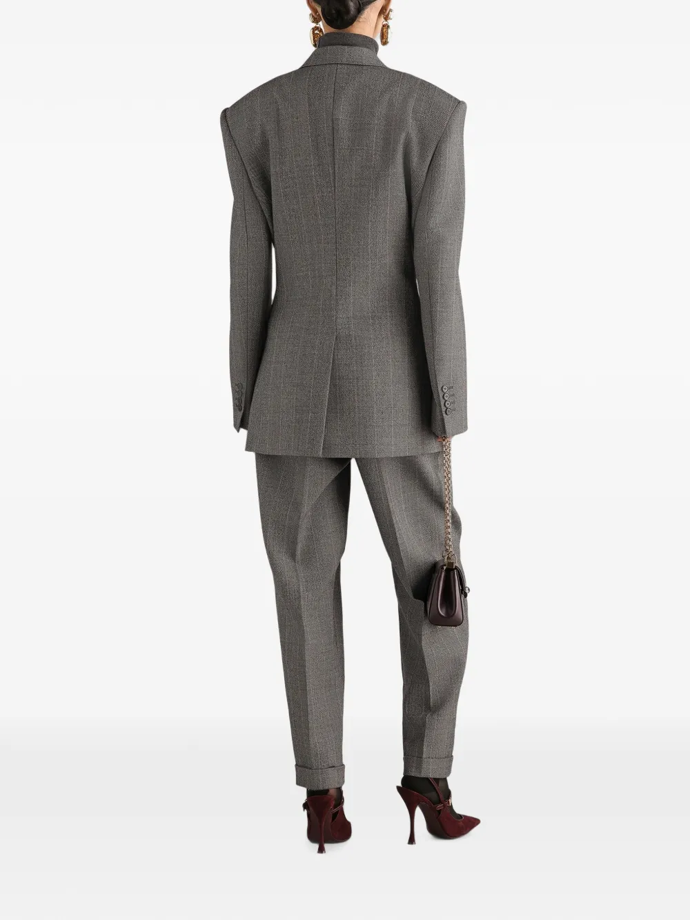 Dolce & Gabbana Wollen jack met dubbele rij knopen en krijtstreep Grijs
