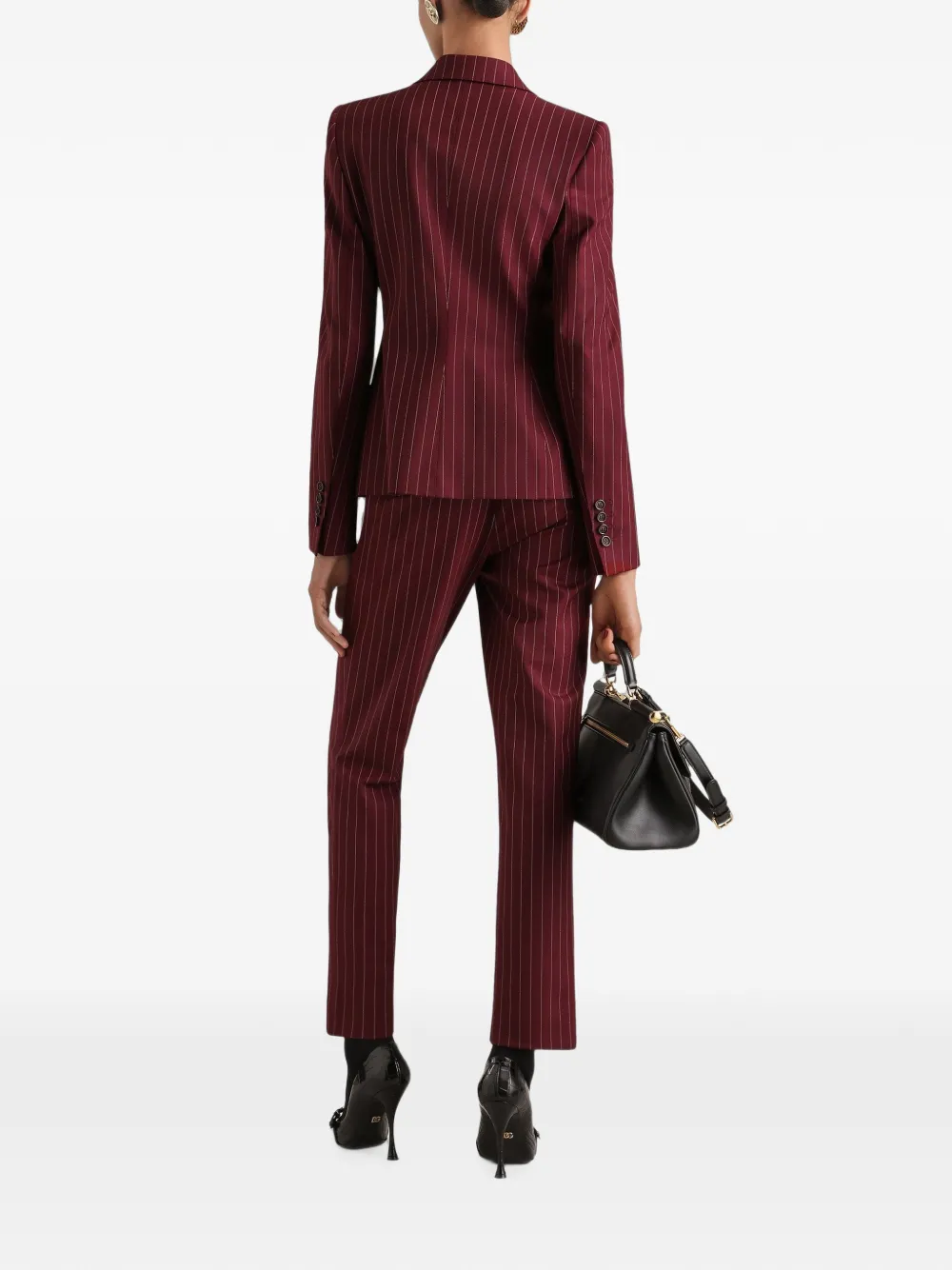 Dolce & Gabbana Turlington wollen jack met krijtstreep en enkele rij knopen Rood
