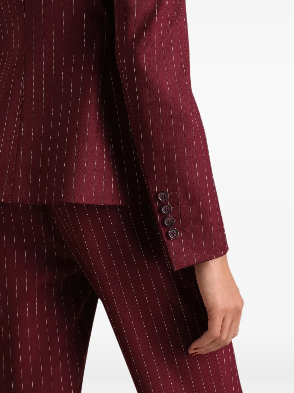 Dolce & Gabbana Turlington wollen jack met krijtstreep en enkele rij knopen Rood