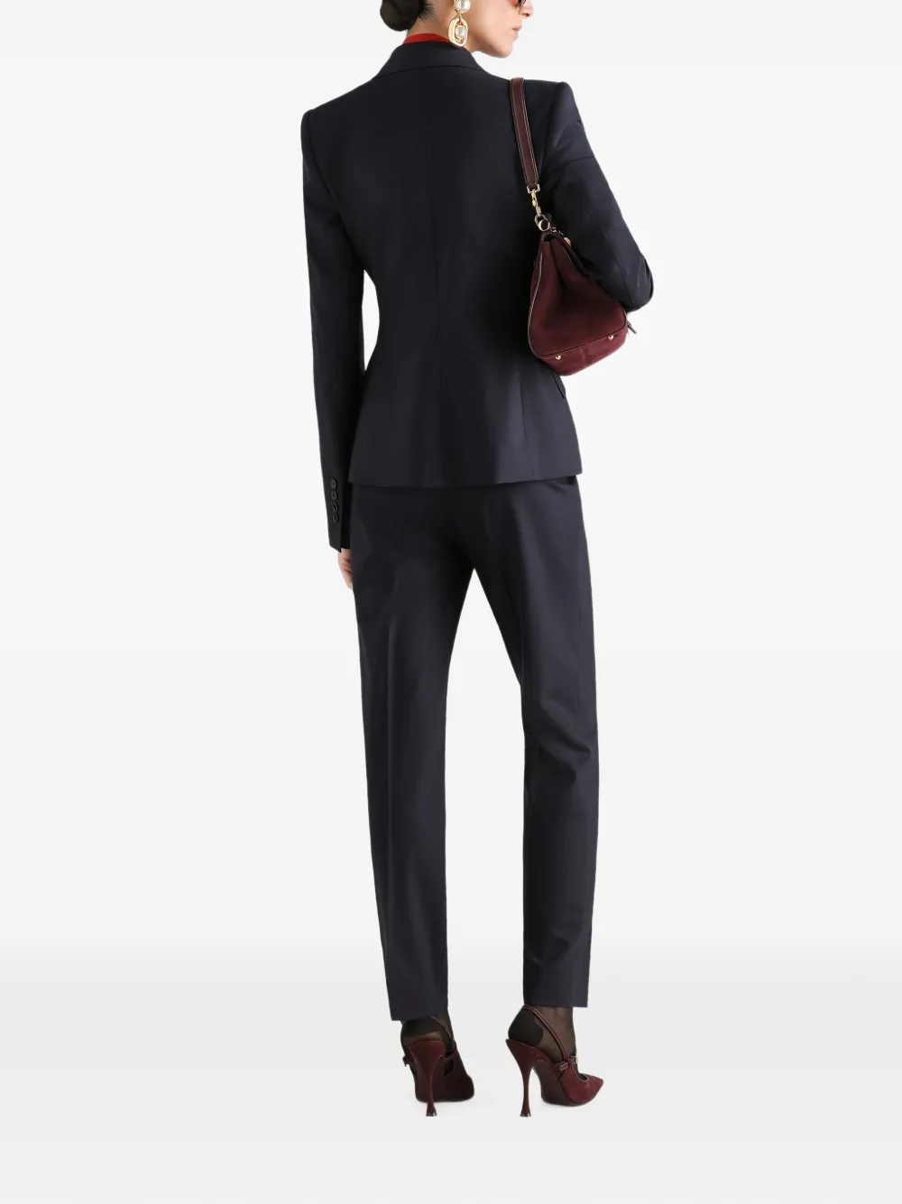 Dolce & Gabbana Turlington wollen jack met enkele rij knopen en krijtstreep Blauw