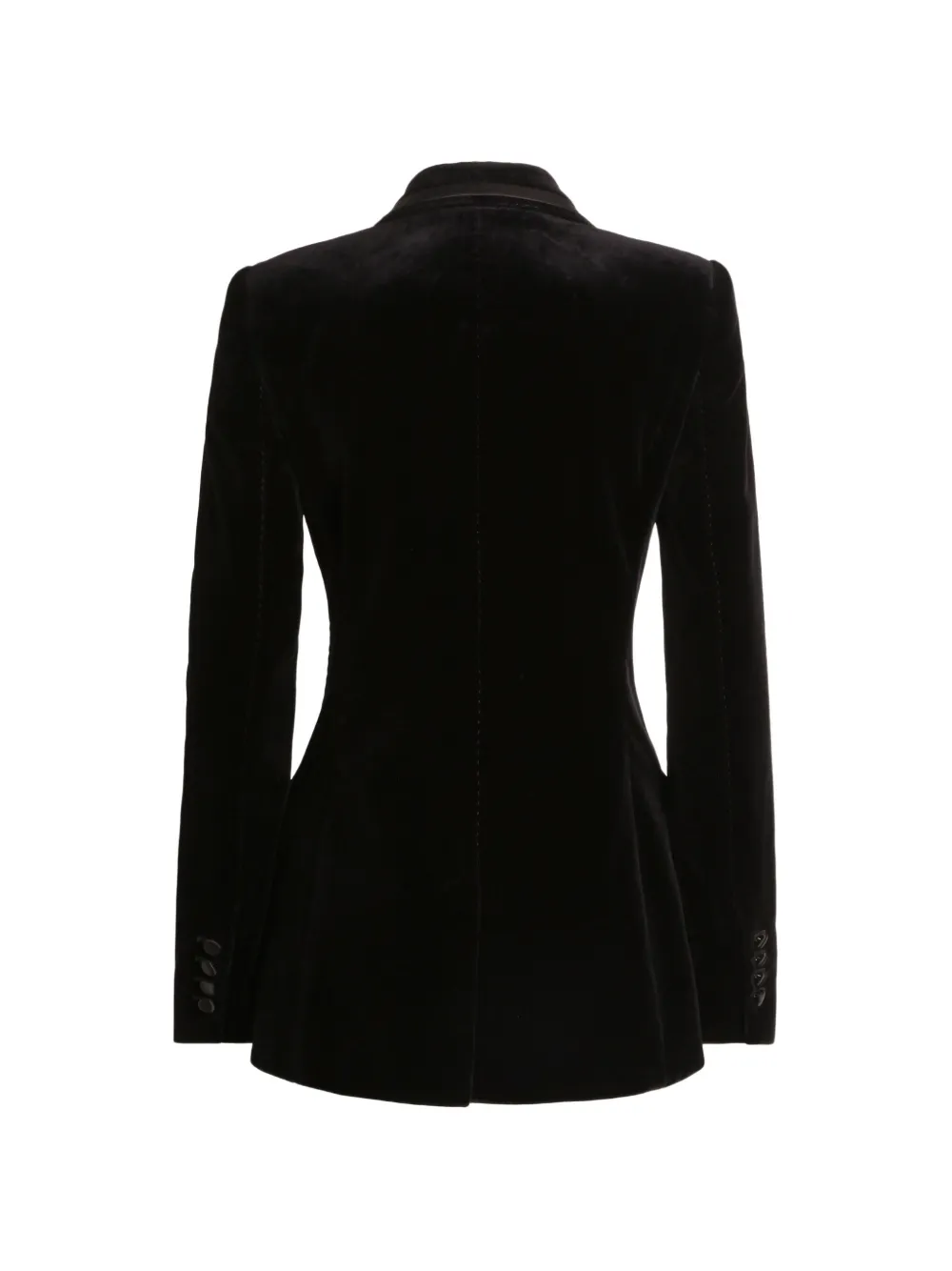 Dolce & Gabbana Turlington fluwelen jack met dubbele rij knopen Zwart