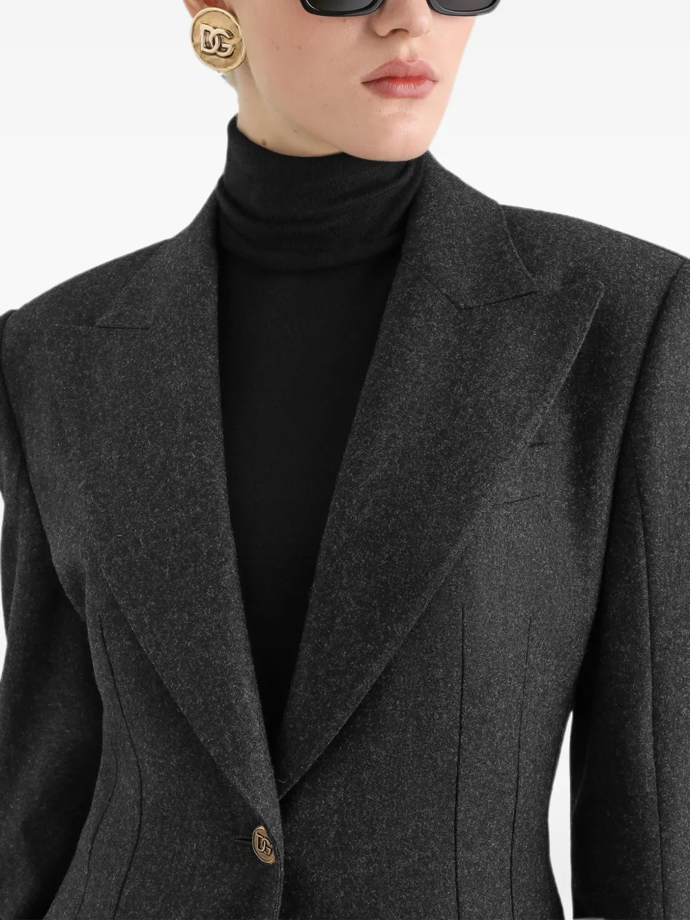 Dolce & Gabbana Turlington wollen flanellen jack met enkele rij knopen Grijs