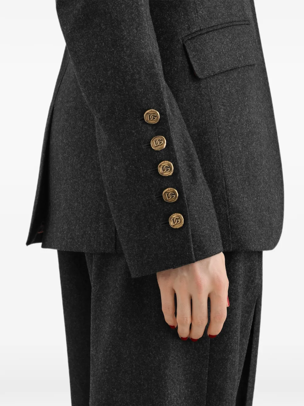 Dolce & Gabbana Turlington wollen flanellen jack met enkele rij knopen Grijs
