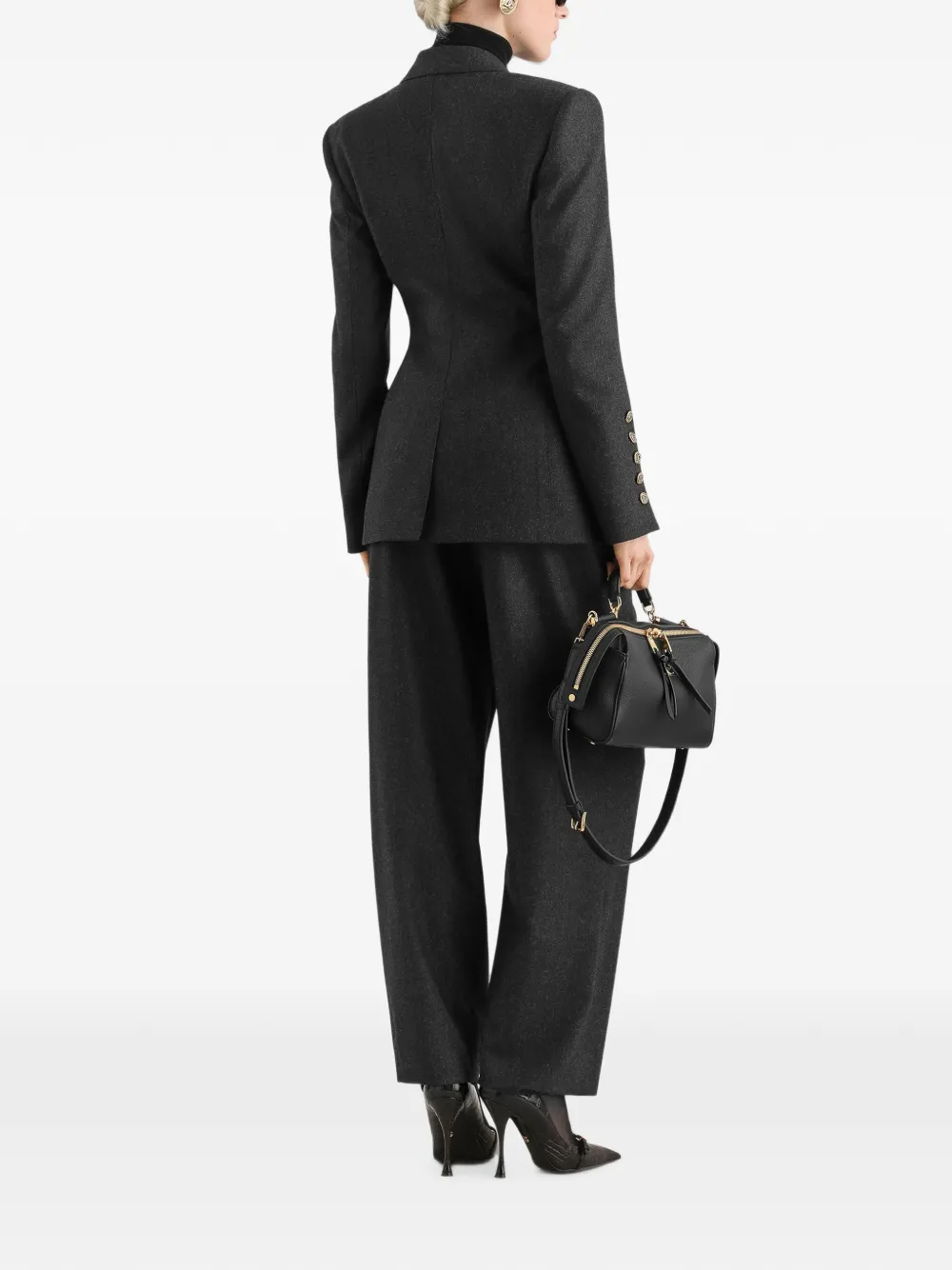 Dolce & Gabbana Turlington wollen flanellen jack met enkele rij knopen Grijs