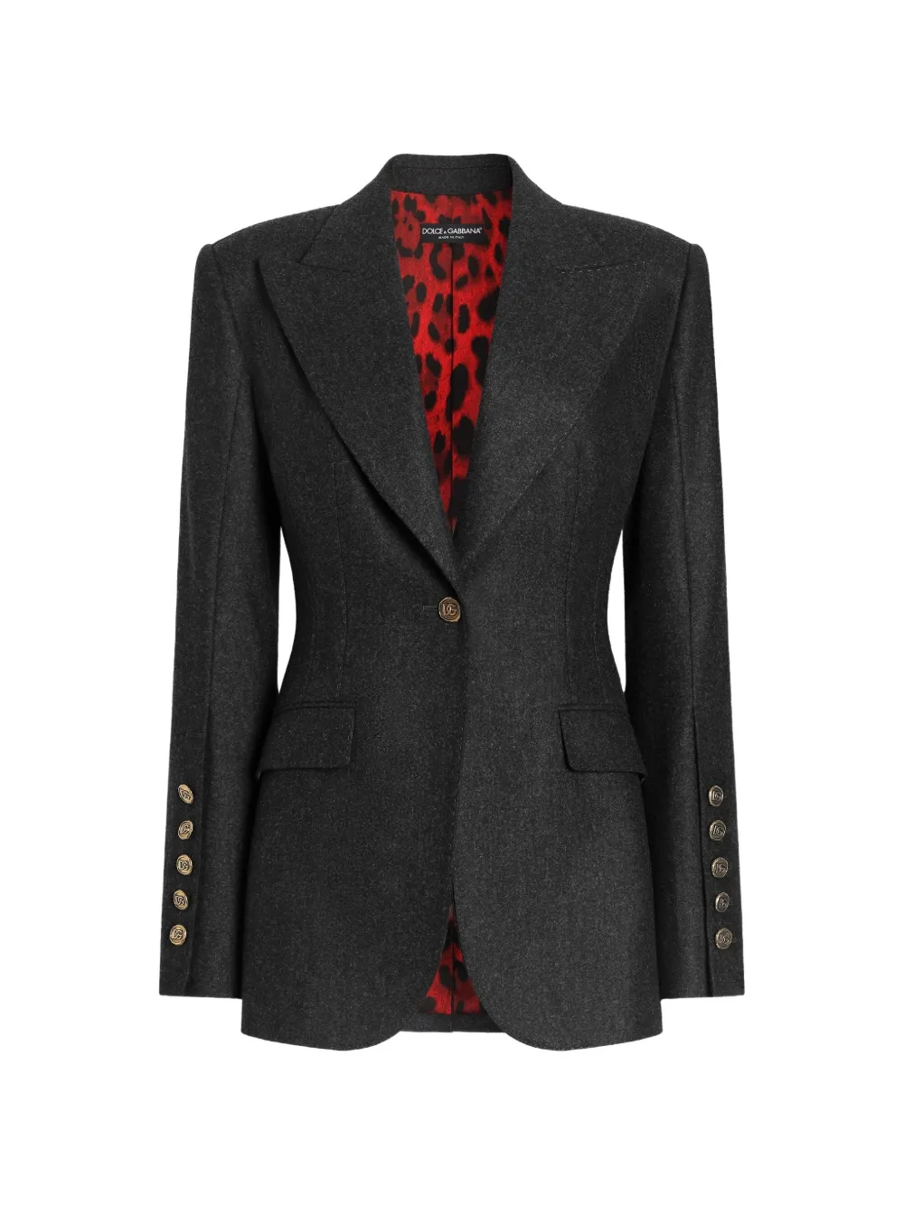 Dolce & Gabbana Giacca monopetto Turlington in flanella di lana - Grigio