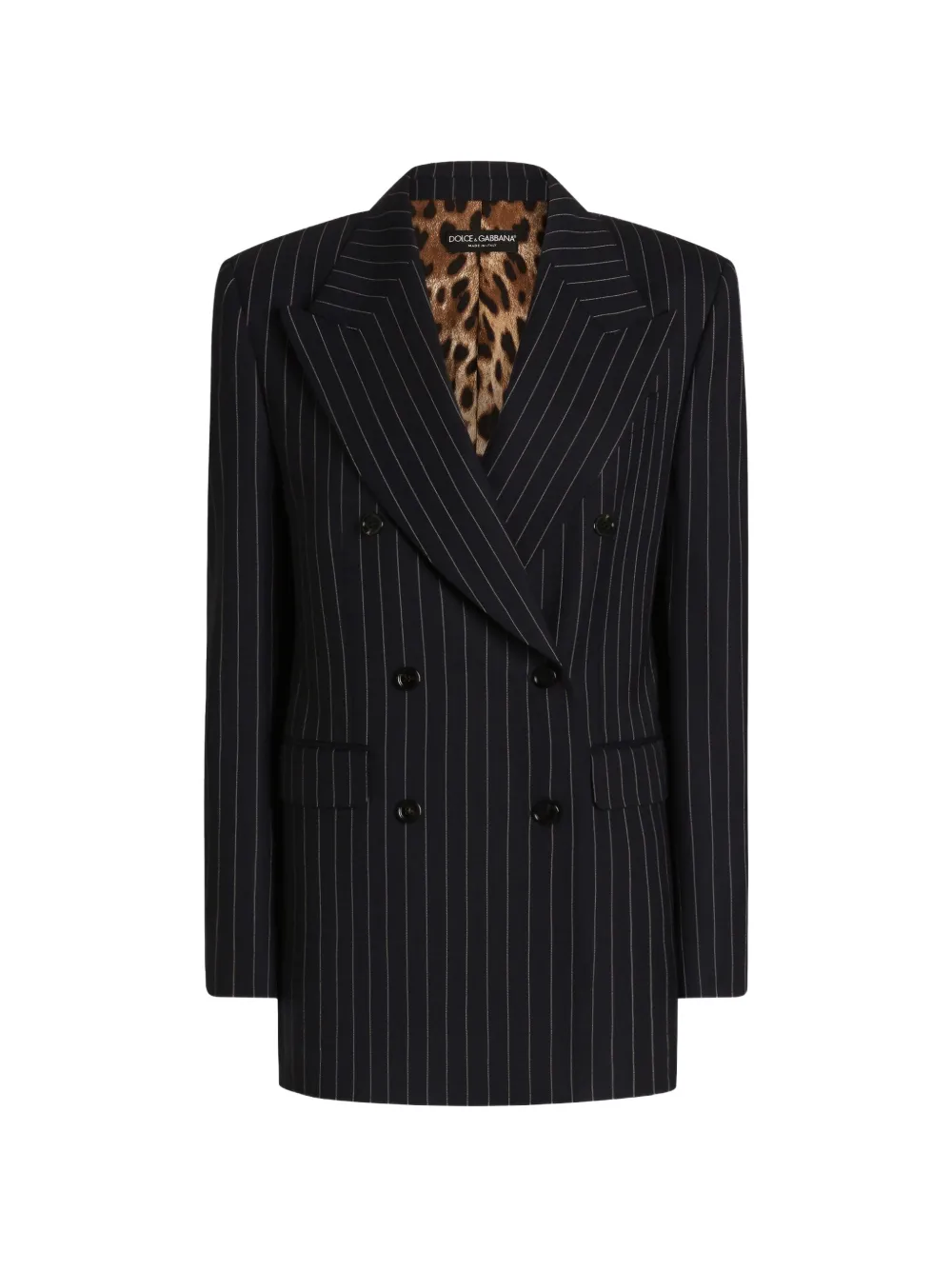Dolce & Gabbana Linda double-breasted jacket in pinstripe wool - Black