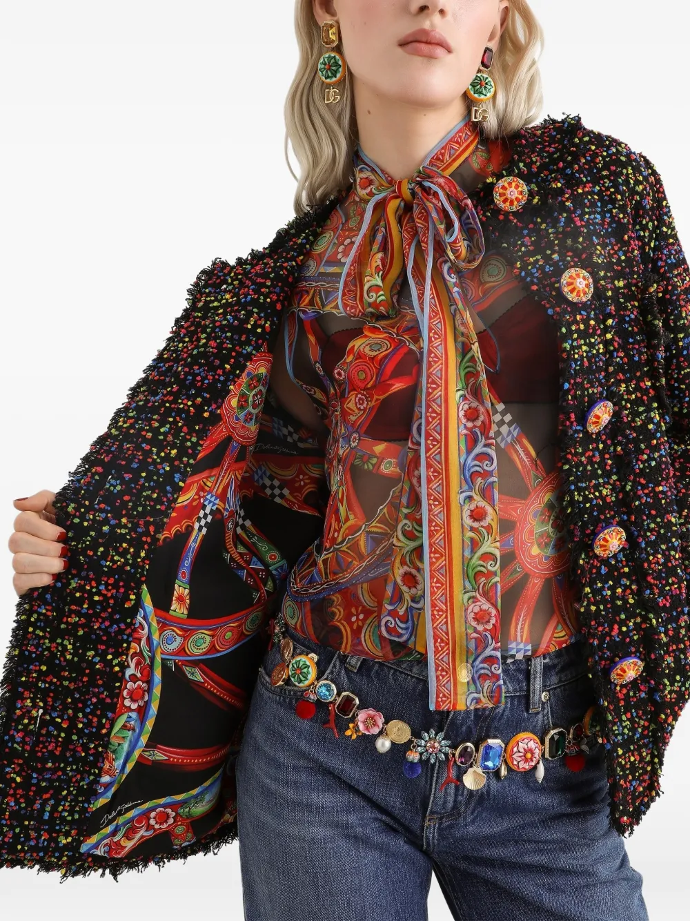 Dolce & Gabbana Tweed jack Zwart