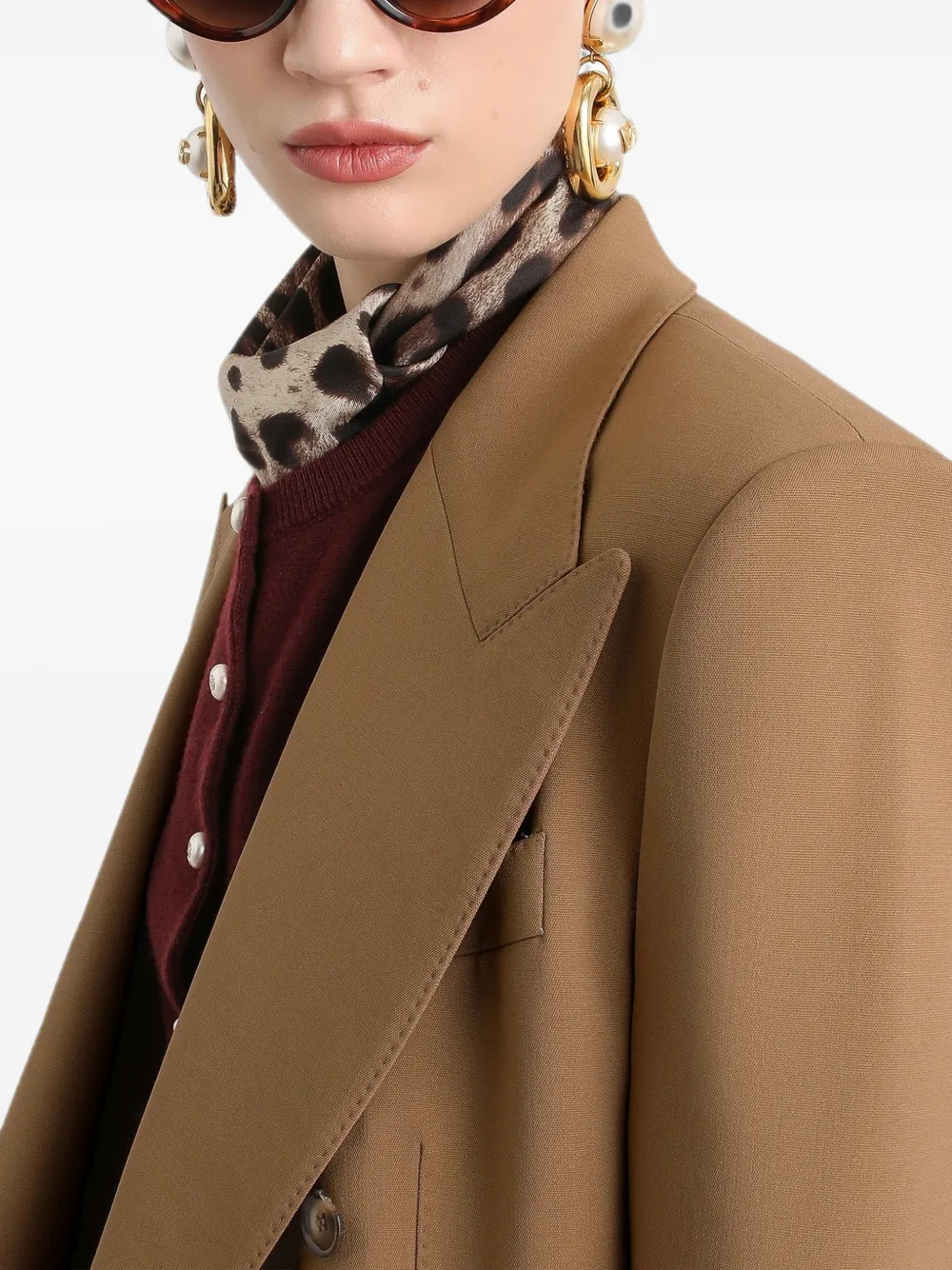 Dolce & Gabbana EXCLUSIVE Linda jack met dubbele rij knopen Beige
