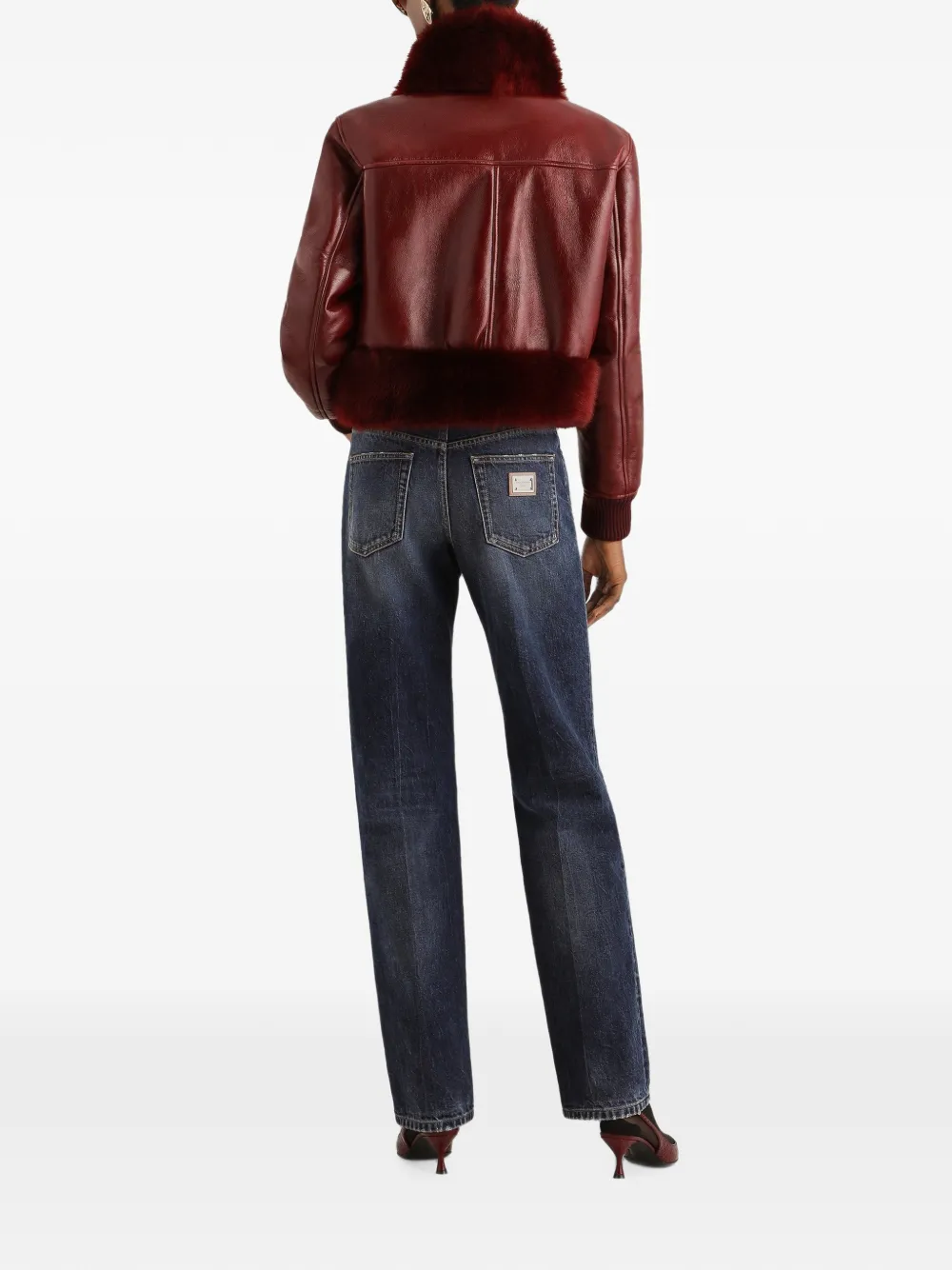 Dolce & Gabbana Leren jack Rood