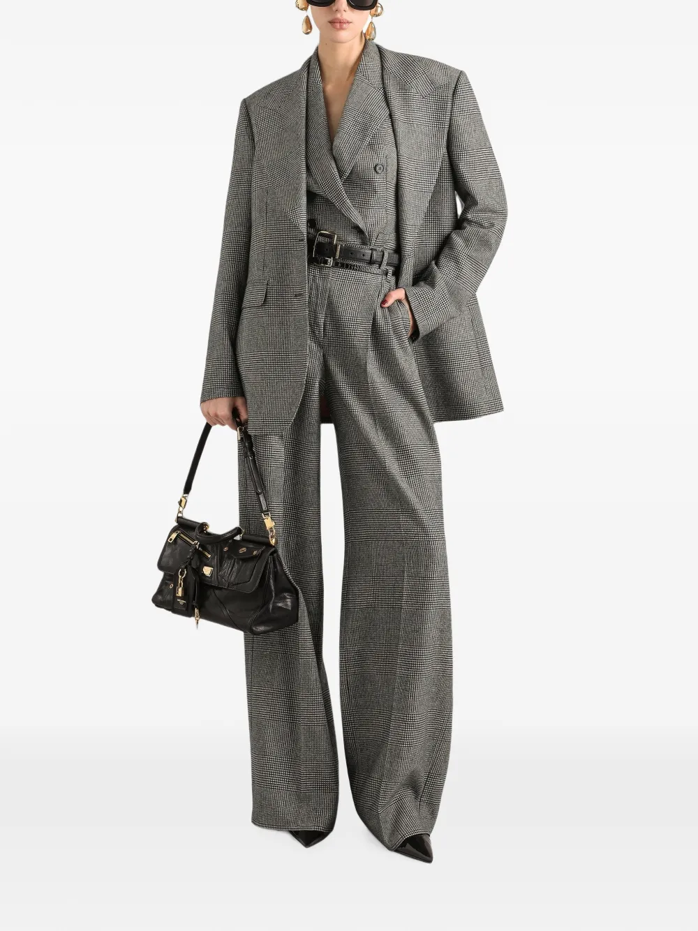 Dolce & Gabbana Glen geruit flanellen jack met enkele rij knopen Grijs