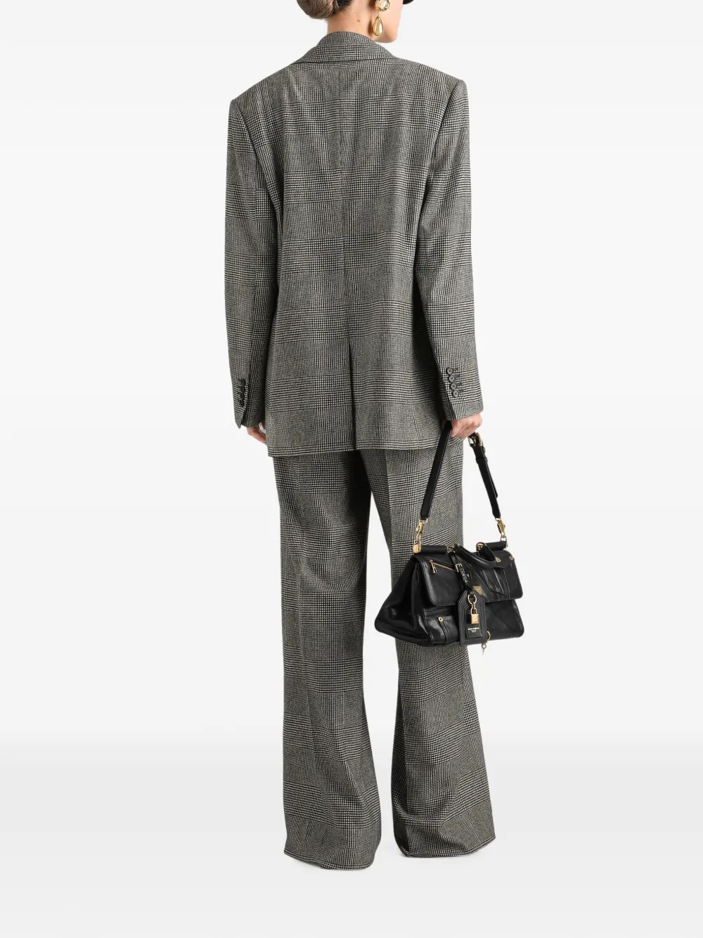 Dolce & Gabbana Glen geruit flanellen jack met enkele rij knopen Grijs