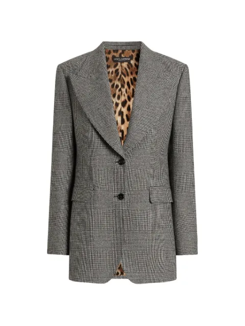 Dolce & Gabbana Jaqueta Glen flanelada xadrez com abotoamento simples