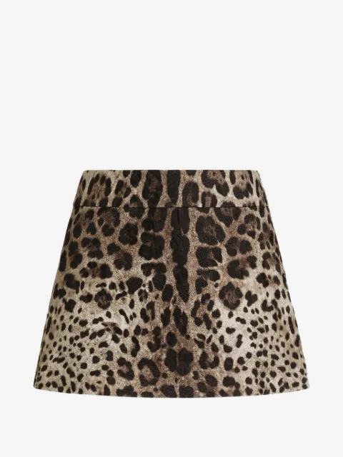 Dolce & Gabbana Minirock aus Brokat mit Leo-Print