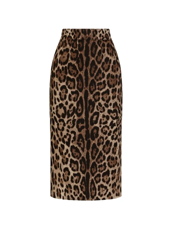 Dolce & Gabbana leo-print Cady Skirt | Neutrals | FARFETCH OM