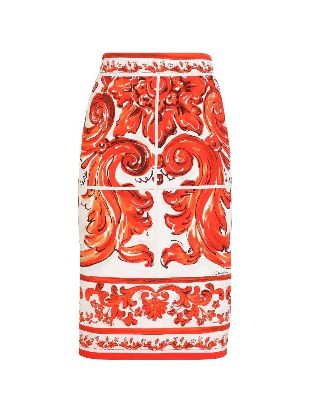 Dolce & Gabbana Midi-rok met Majolica-print Wit