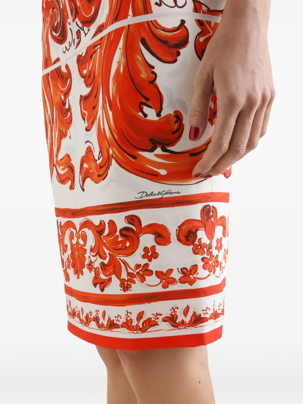 Dolce & Gabbana Midi-rok met Majolica-print Wit