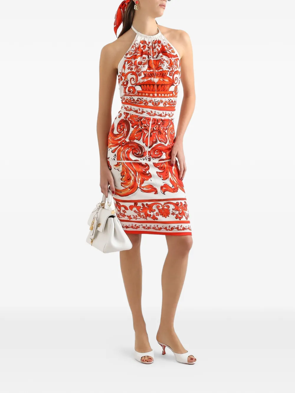 Dolce & Gabbana Midi-rok met Majolica-print Wit