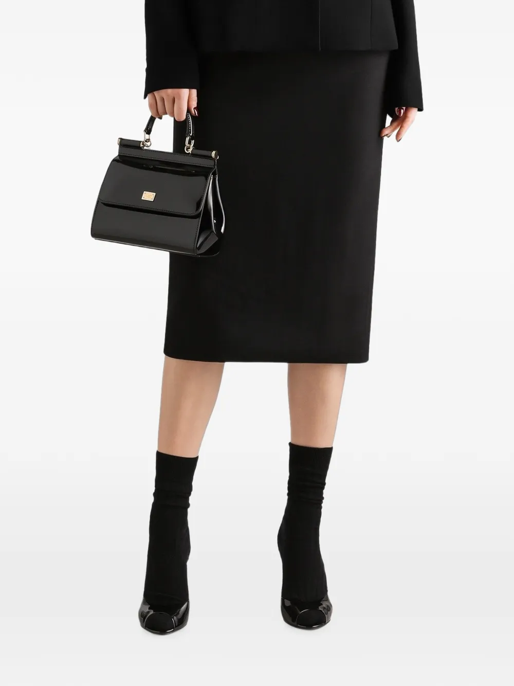 Dolce & Gabbana Wollen crêpe rok Zwart