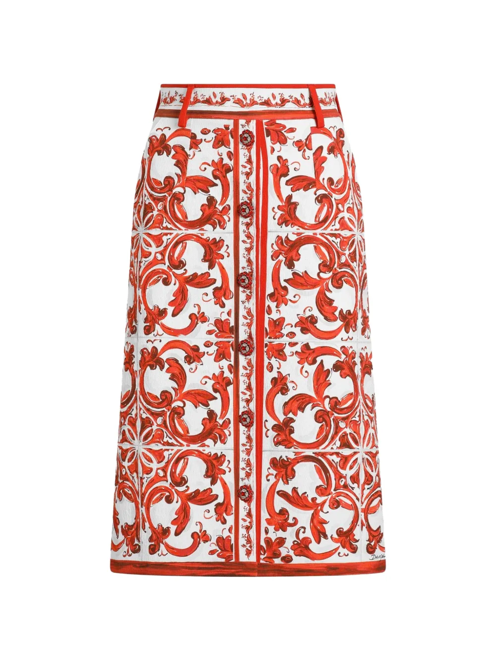 Dolce & Gabbana Gonna con stampa maiolica - Bianco
