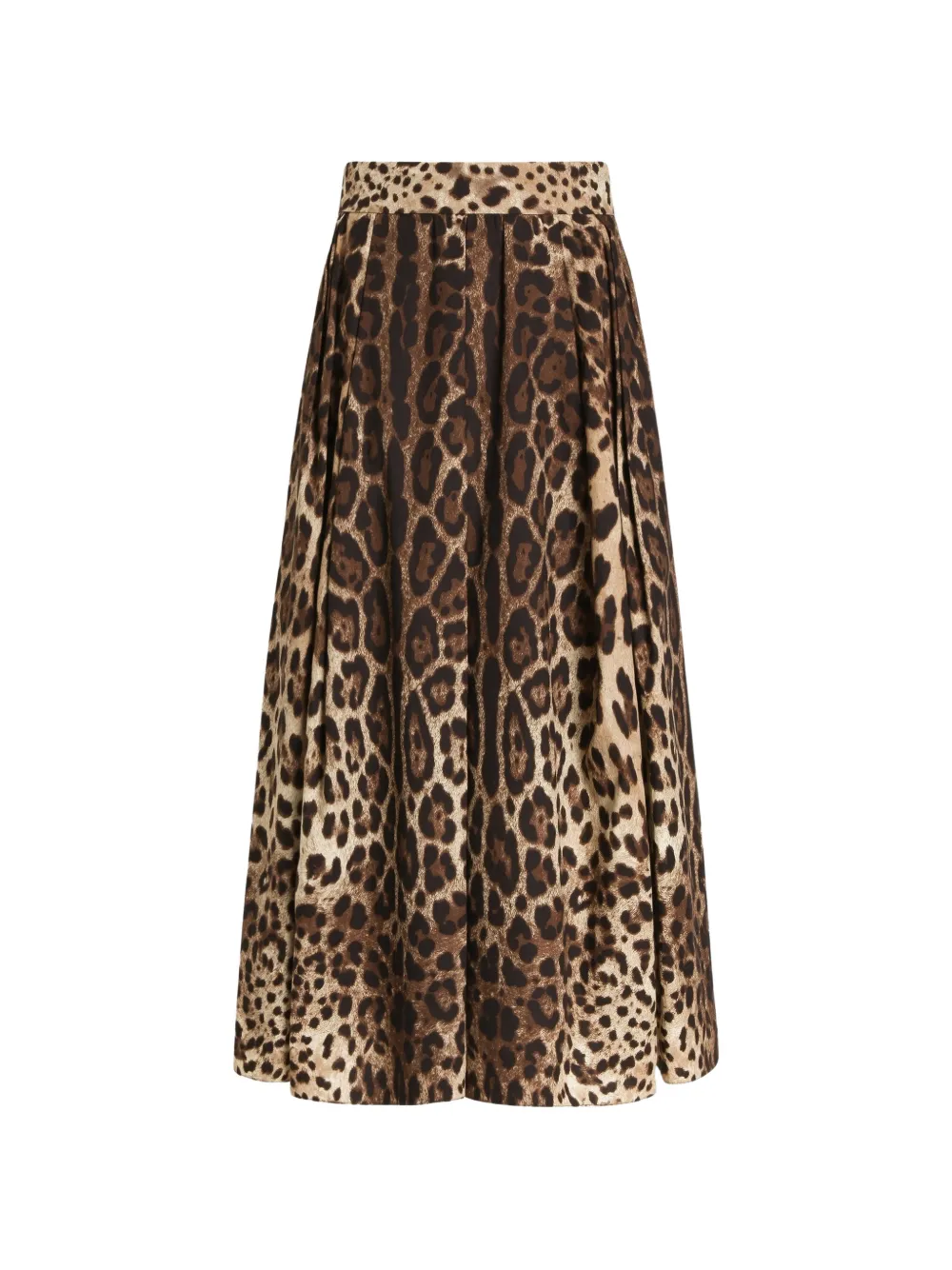 Dolce & Gabbana leo-print poplin skirt - Nude
