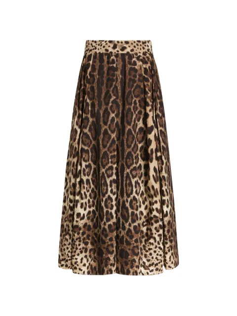 Dolce & Gabbana leo-print poplin skirt