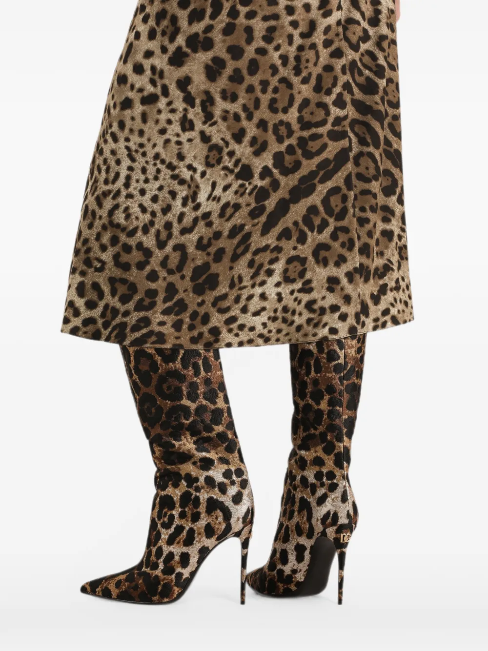 Dolce & Gabbana Viscose jersey rok met luipaard-print Beige