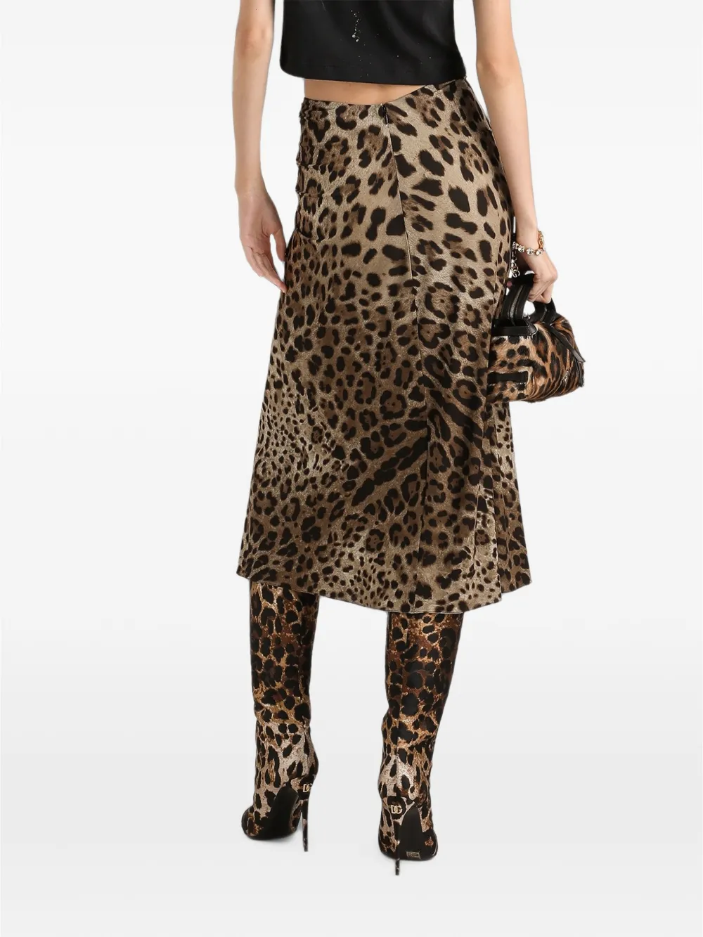 Dolce & Gabbana Viscose jersey rok met luipaard-print Beige