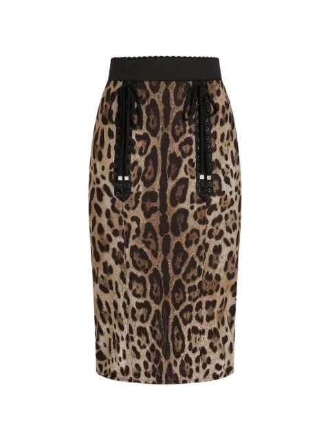 Dolce & Gabbana leo-print fabric skirt