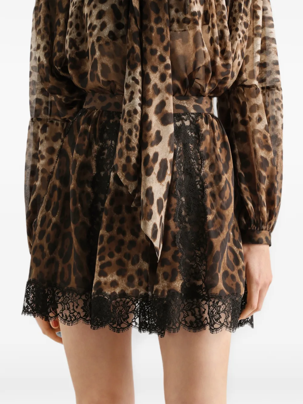 Dolce & Gabbana Chiffon rok met luipaard-print Beige