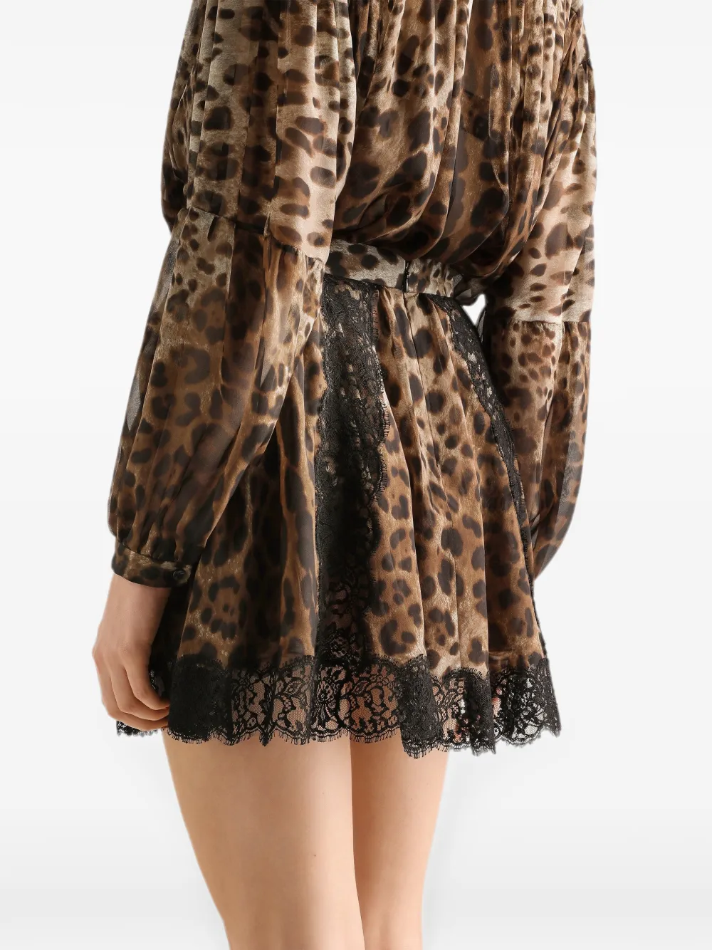 Dolce & Gabbana Chiffon rok met luipaard-print Beige