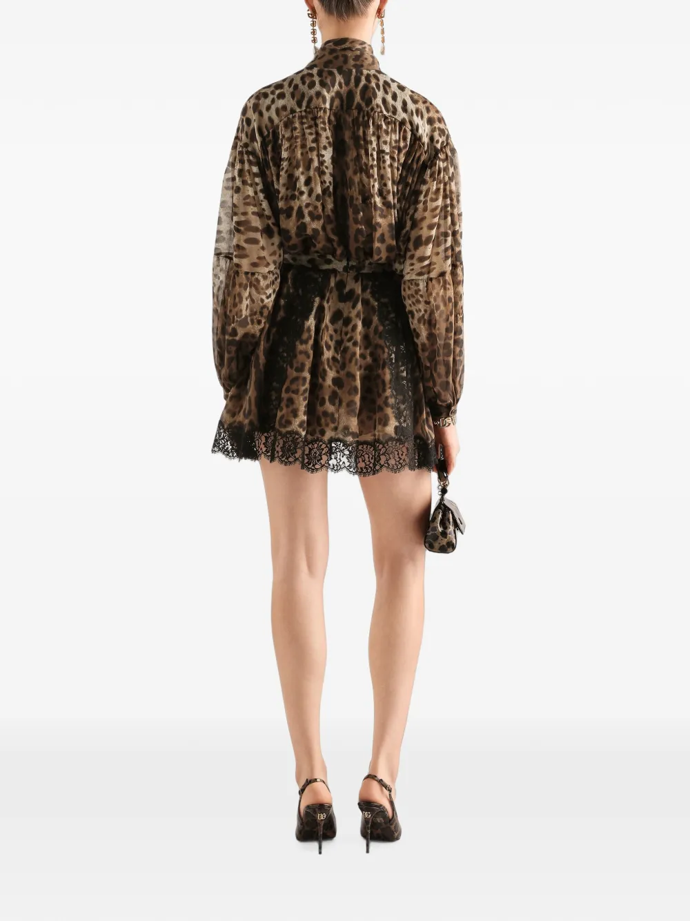 Dolce & Gabbana Chiffon rok met luipaard-print Beige