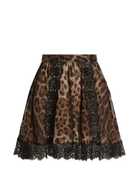 Dolce & Gabbana leo-print chiffon skirt